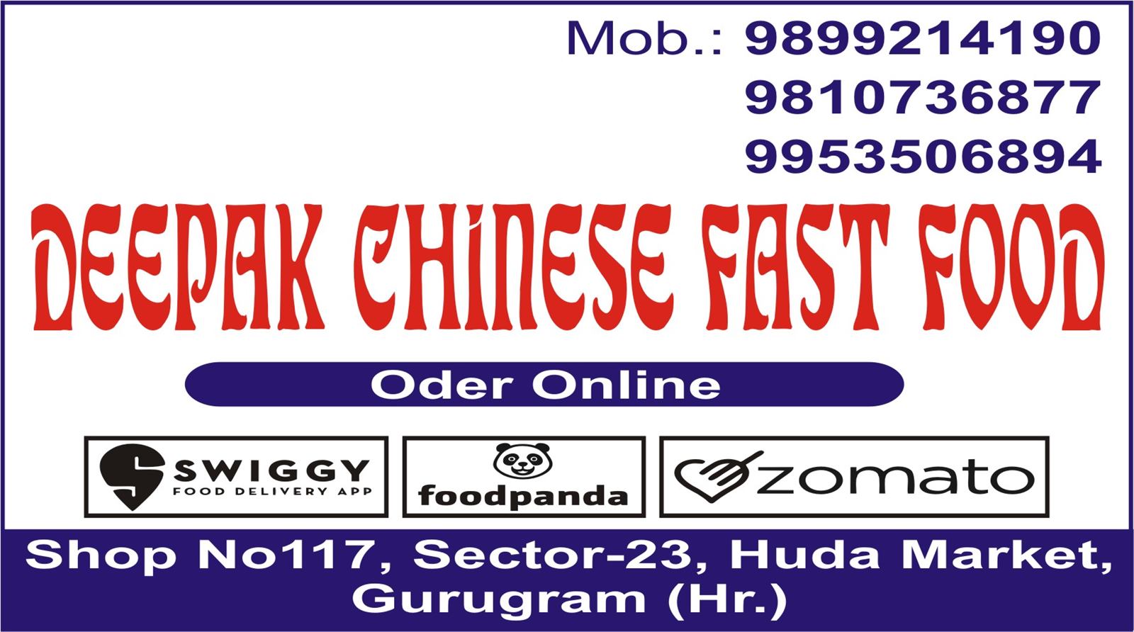 DEEPAK CHINESE FAST FOOD (Sector 23 Restaurant)